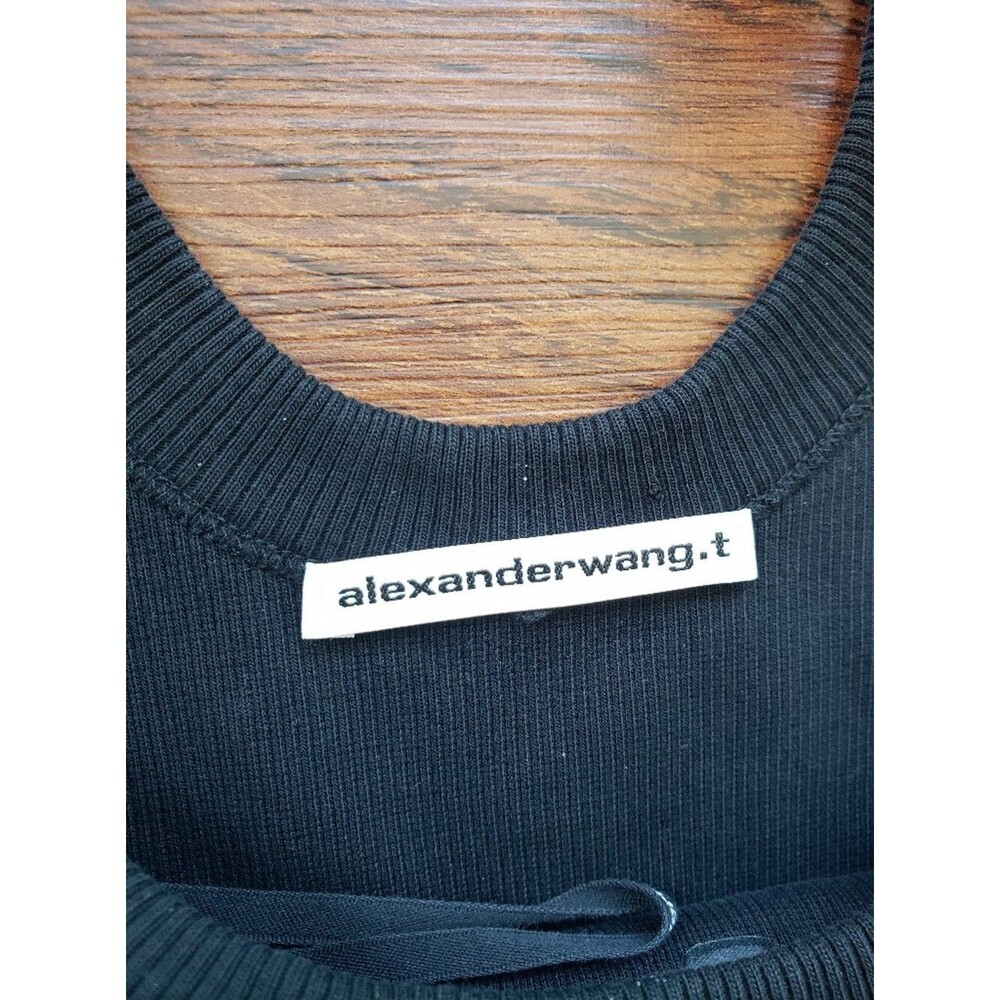 Alexander Wang T Black Ribbed Stretch Knit Maxi Dress Size S Designer Streetwear - Picture 3 of 9